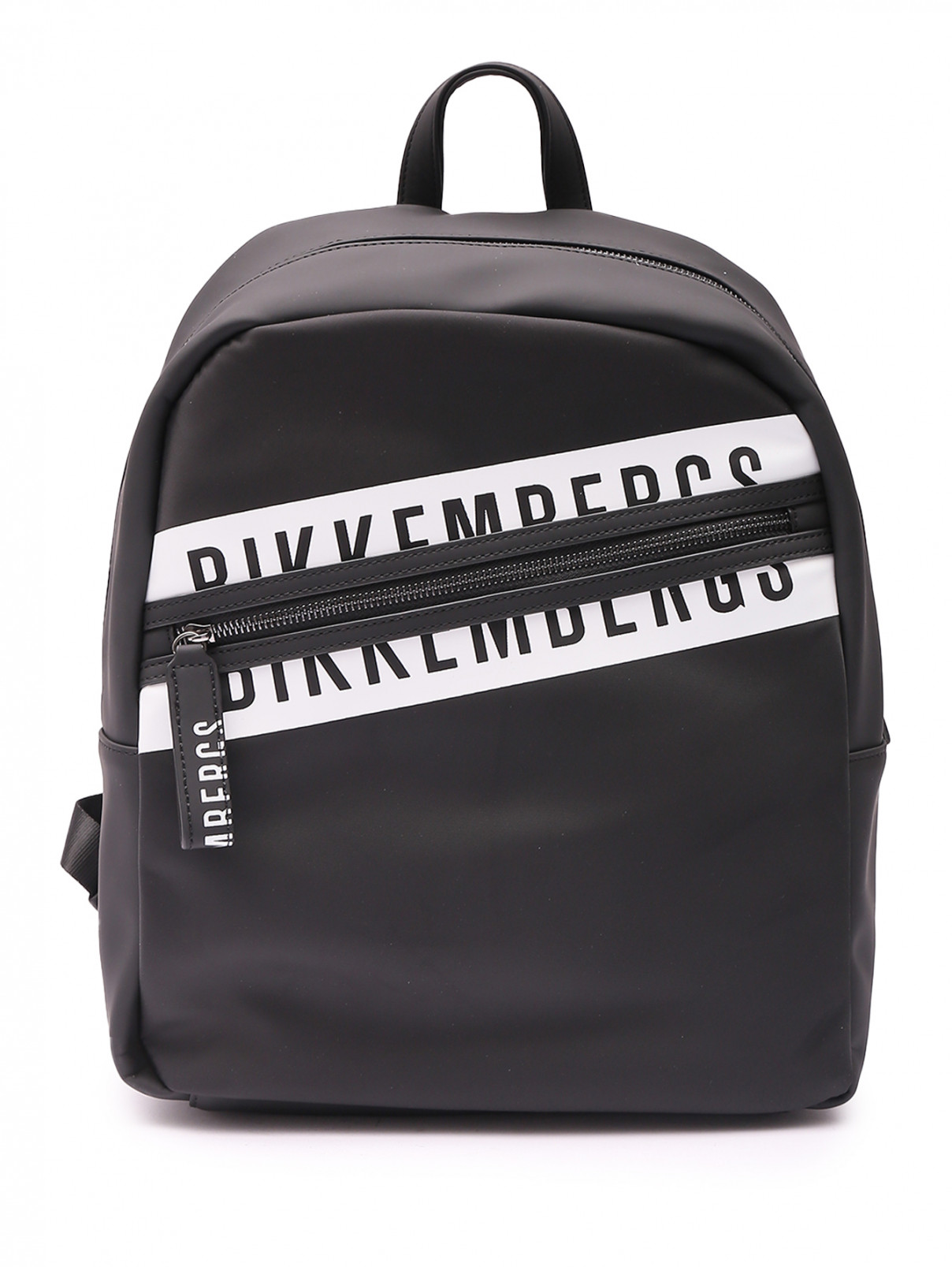 Рюкзак из текстиля с принтом Bikkembergs  –  Общий вид  – Цвет:  Черный