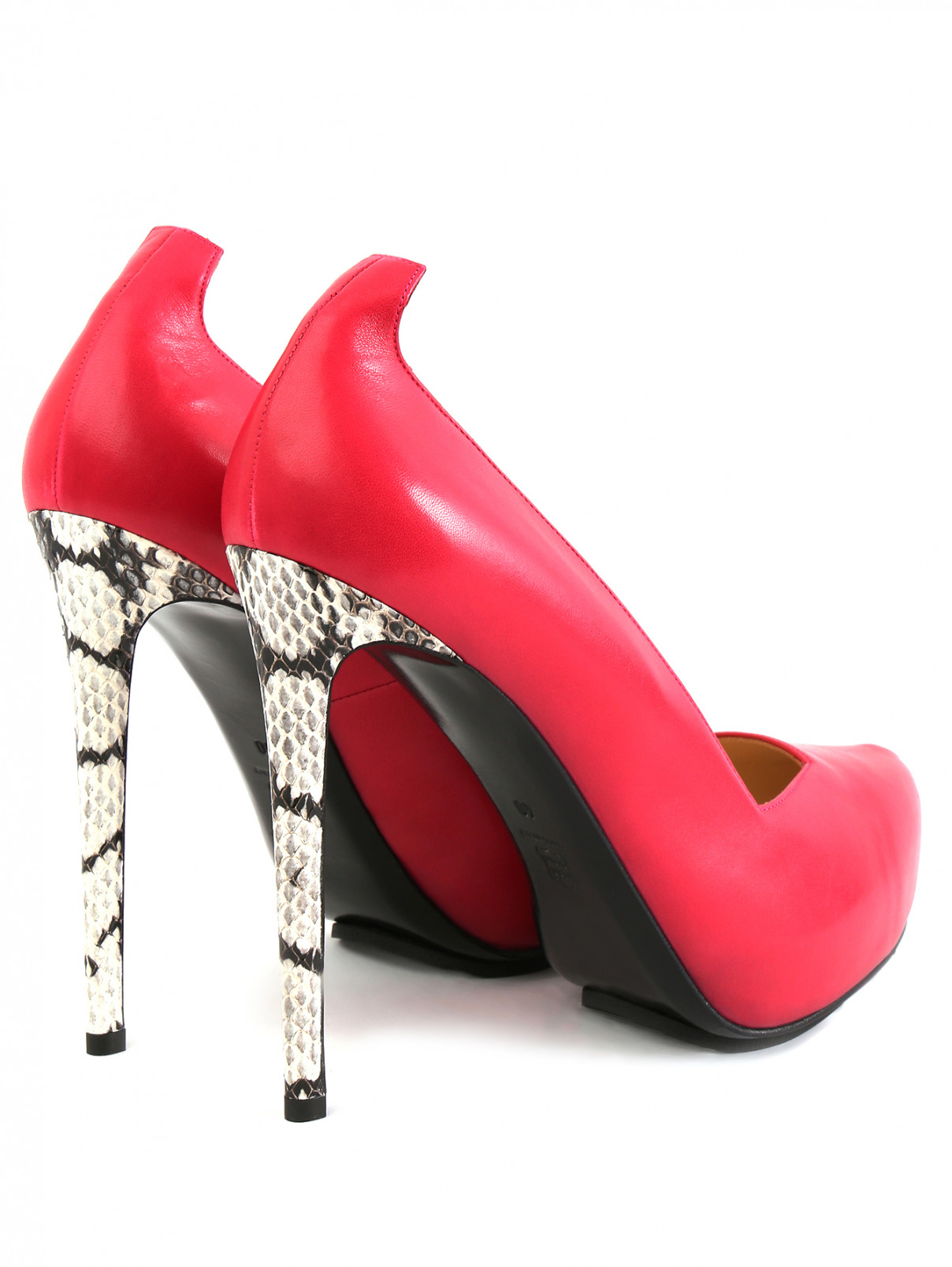 Туфли из кожи на высоком каблуке BURAKUYAN  –  Общий вид  – Цвет:  Розовый
