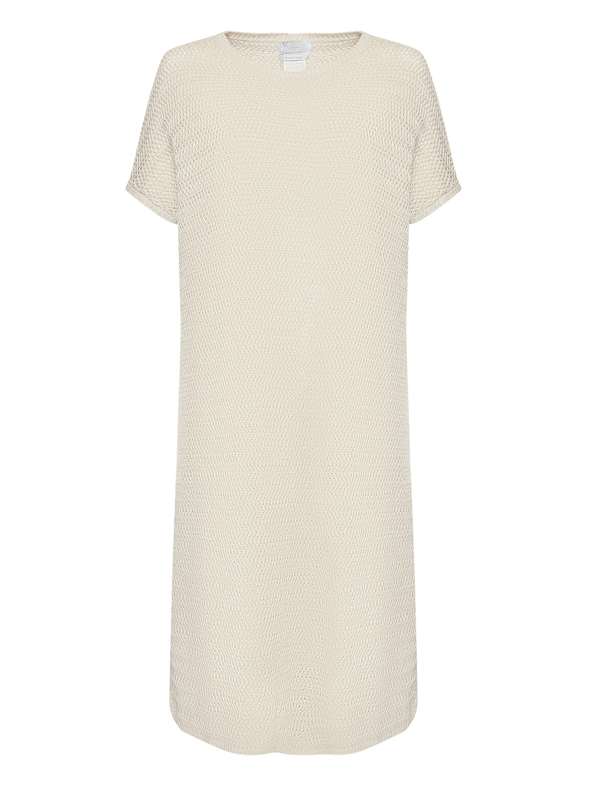 Платье льняное, с подкладом Marina Rinaldi  –  Общий вид  – Цвет:  Бежевый
