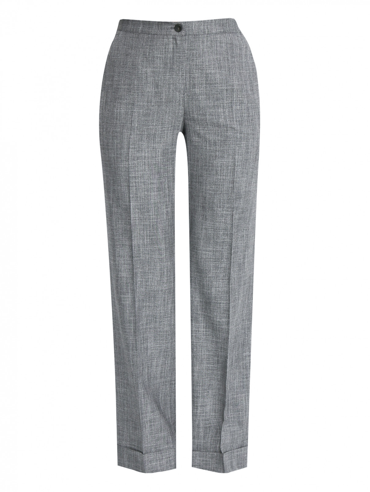 Широкие брюки из смешанной шерсти Marina Rinaldi  –  Общий вид  – Цвет:  Серый
