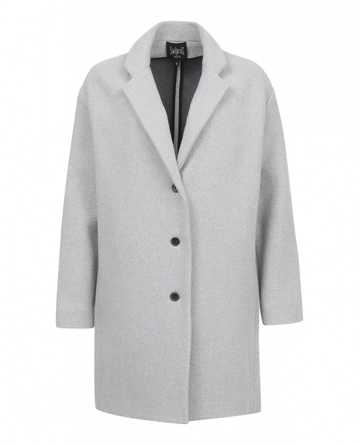 Пальто из смешанной шерсти на пуговицах Swildens  –  Общий вид  – Цвет:  Серый