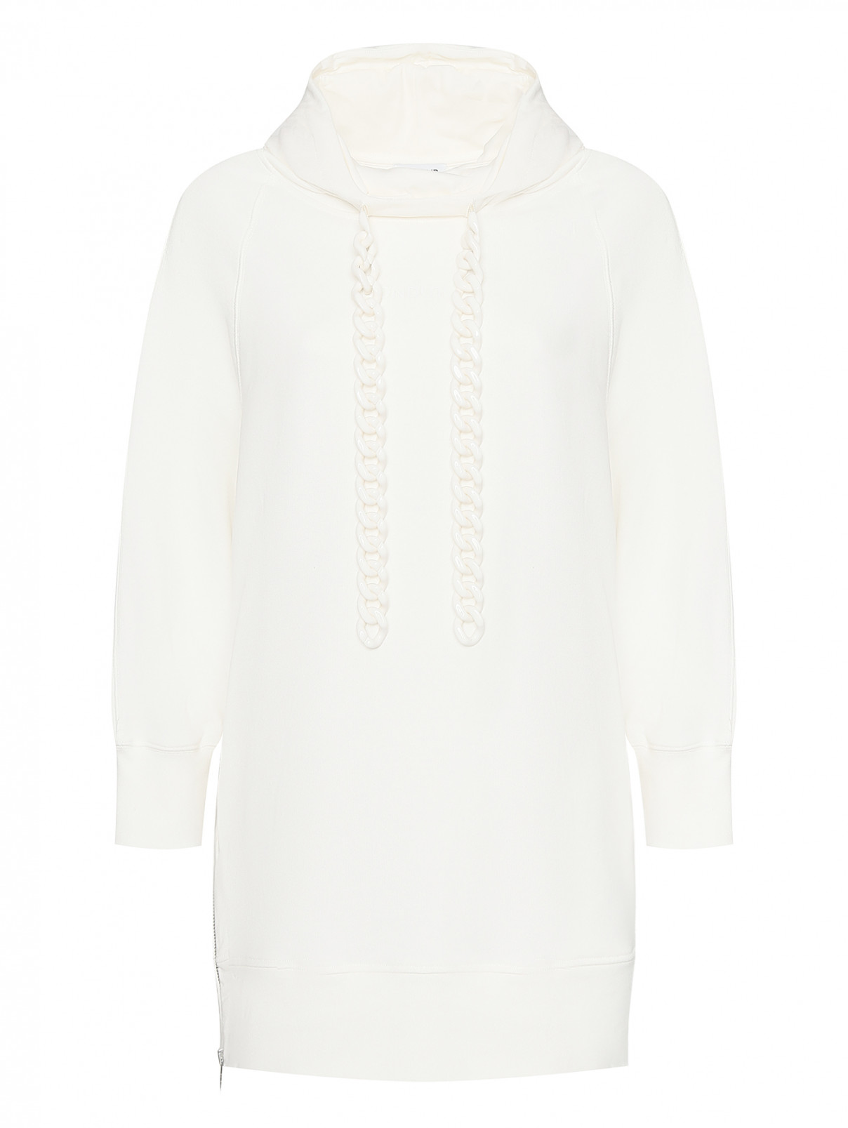 Трикотажное платье с капюшоном Dondup  –  Общий вид  – Цвет:  Белый
