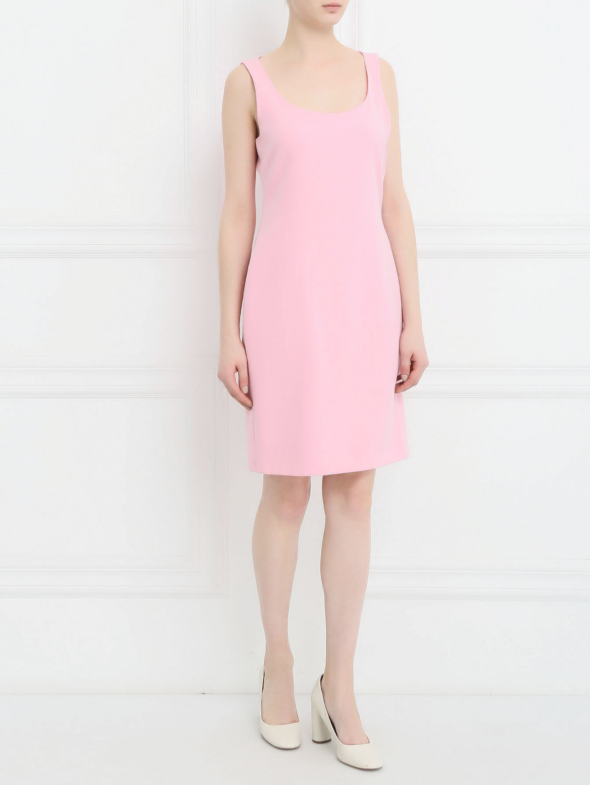 Платье-футляр без рукавов Moschino Cheap&Chic  –  Модель Общий вид  – Цвет:  Розовый