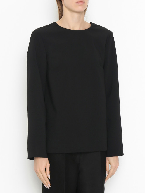 Однотонная блуза с логотипом Nina Ricci - МодельВерхНиз