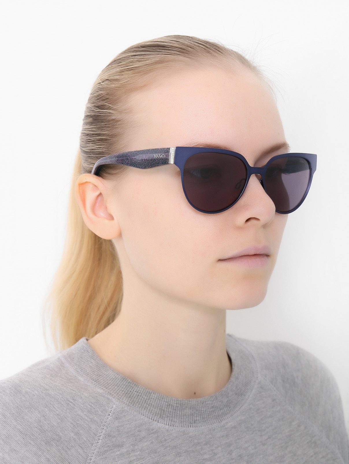 Солнцезащитные очки в оправе из пластика и металла Max&Co  –  Модель Общий вид  – Цвет:  Синий