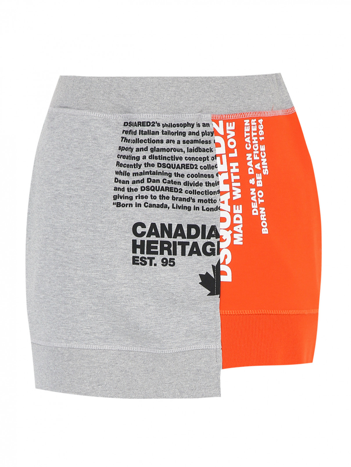 Трикотажная юбка с карманами Dsquared2  –  Общий вид  – Цвет:  Оранжевый