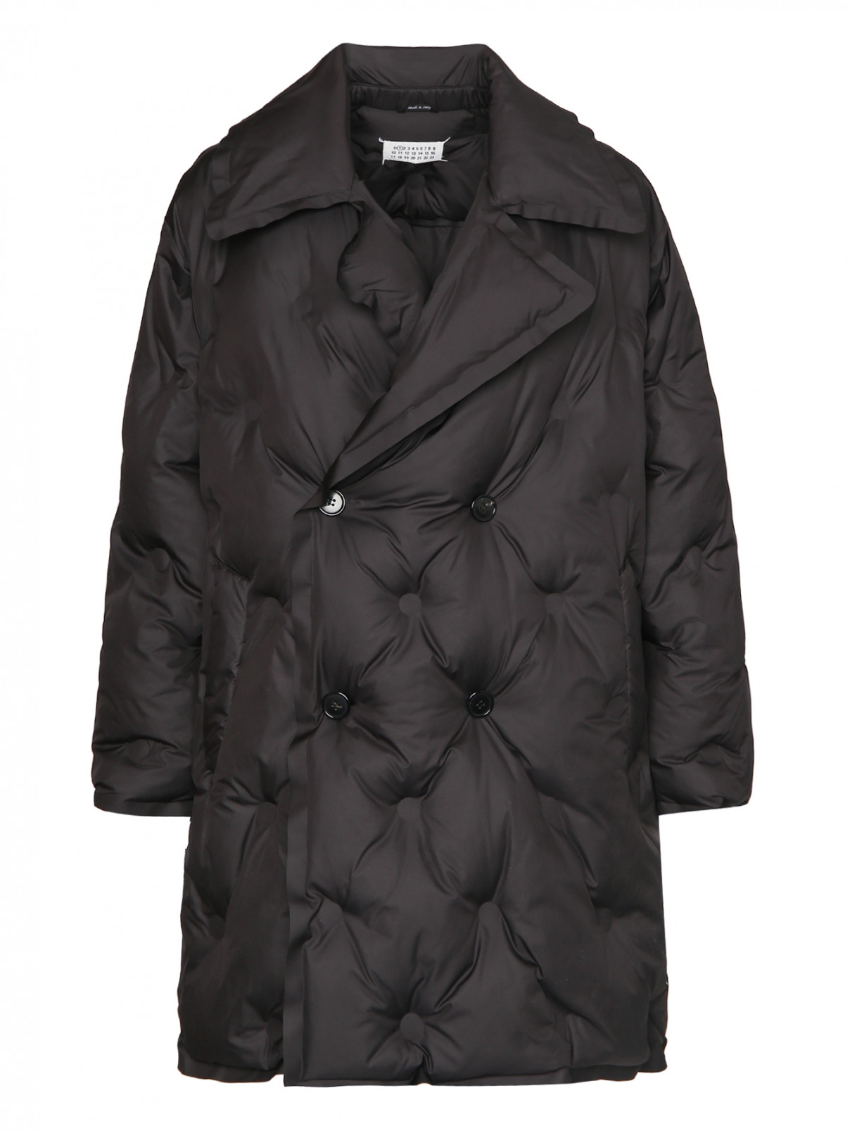 Стеганое пальто свободного кроя Maison Margiela  –  Общий вид  – Цвет:  Черный
