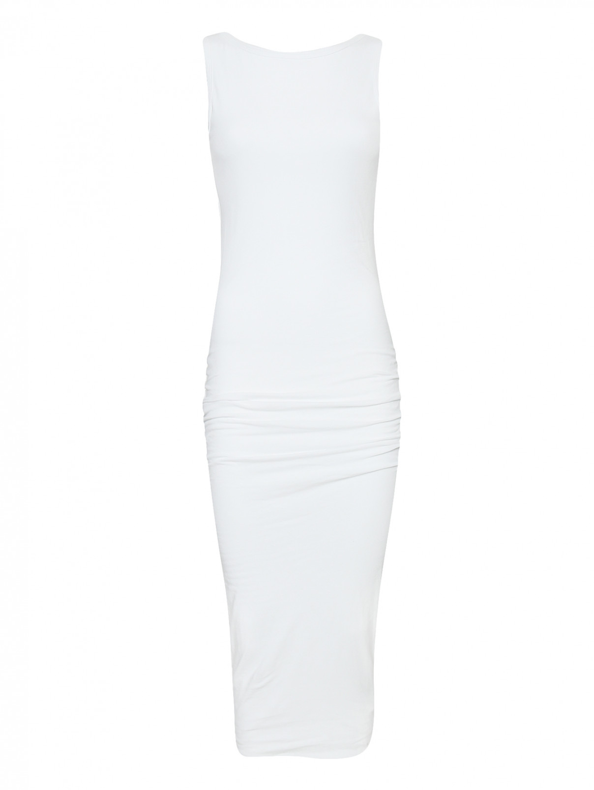 Трикотажное платье из хлопка без рукавов James Perse  –  Общий вид  – Цвет:  Белый