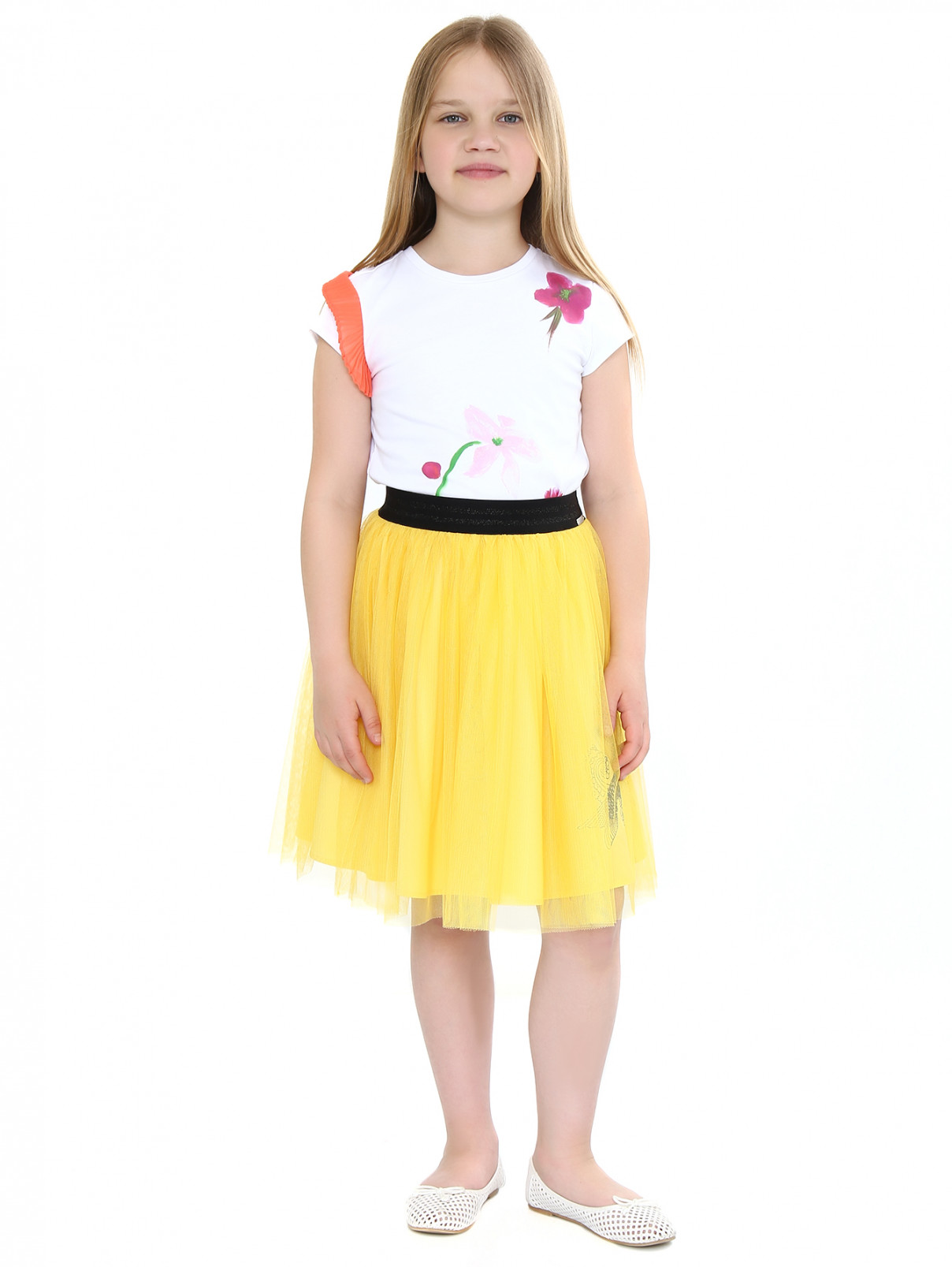 Пышная юбка с сеткой сверху Gaultier Junior  –  Модель Общий вид  – Цвет:  Желтый