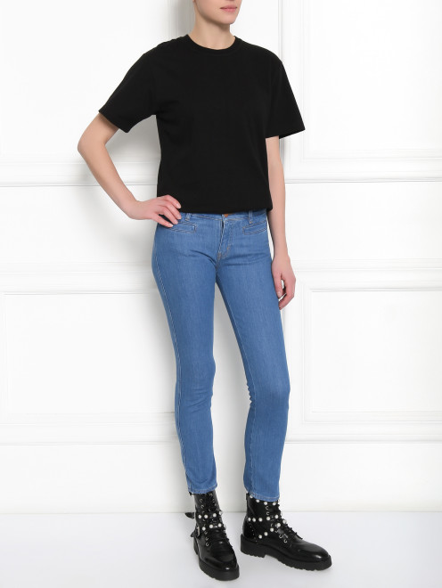 Укороченные узкие джинсы из плотного денима M.i.h Jeans - МодельОбщийВид