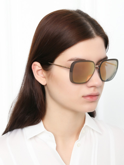 Солнцезащитные очки в оправе из пластика и металла Emporio Armani - МодельОбщийВид