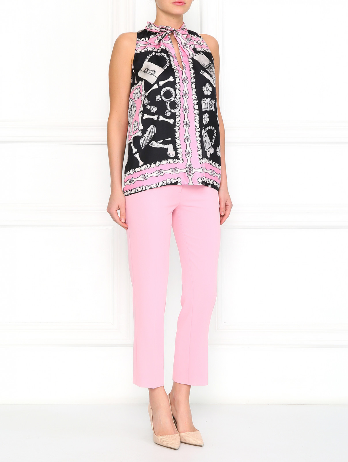 Блуза из шелка с узорами Moschino Cheap&Chic  –  Модель Общий вид  – Цвет:  Розовый