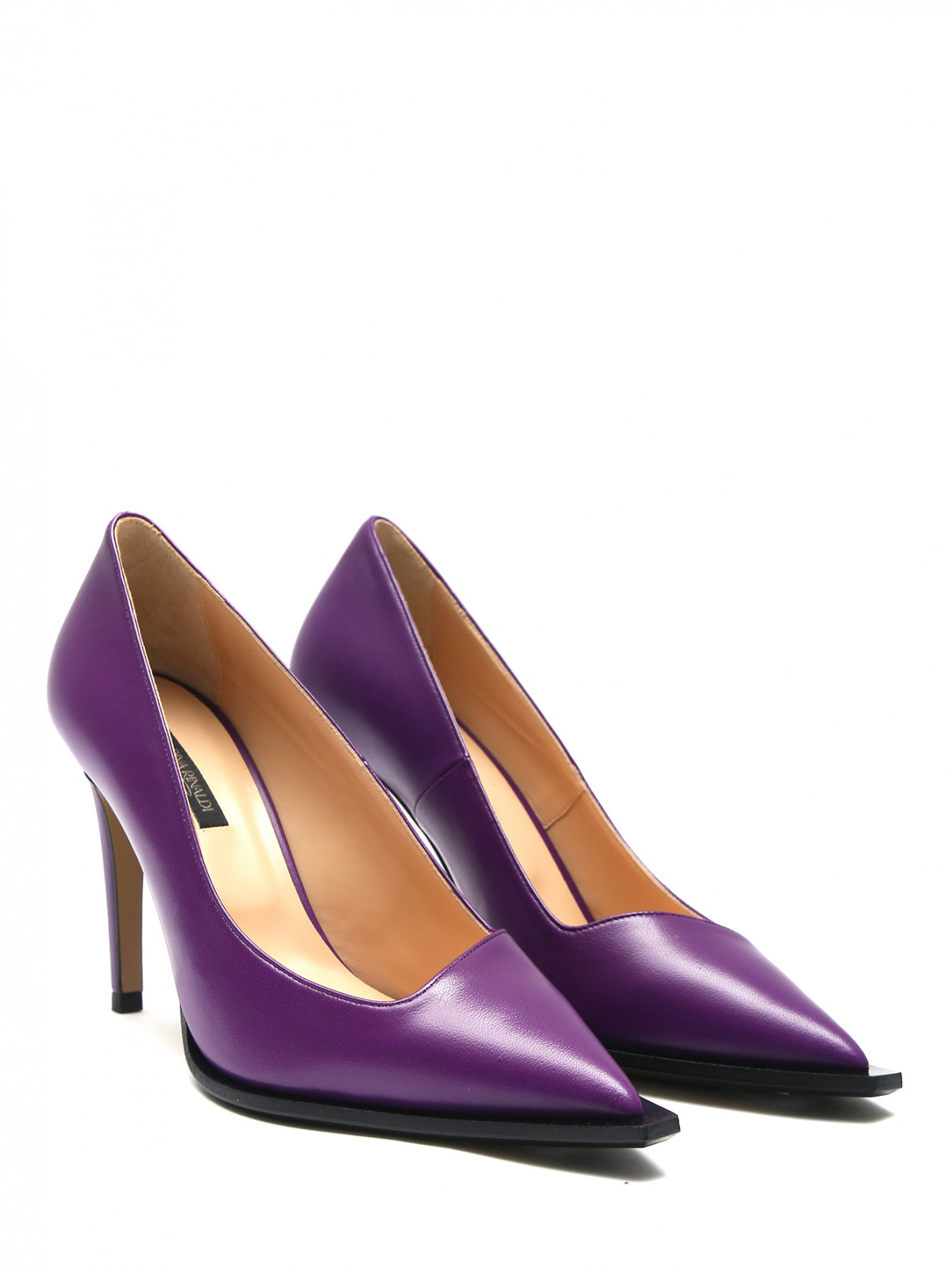 Туфли из кожи на высоком каблуке Marina Rinaldi  –  Общий вид  – Цвет:  Фиолетовый