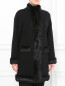 Пальто из шерсти с меховой отделкой Moschino Boutique  –  Модель Верх-Низ