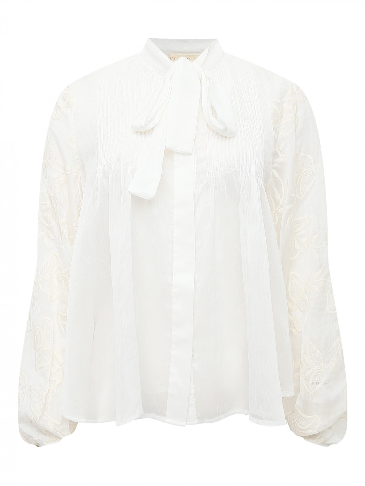 Блуза с узором Stevie May  –  Общий вид  – Цвет:  Белый