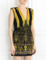 Платье-мини из фактурной ткани с вышивкой и аппликацией Barbara Bui  –  Модель Верх-Низ