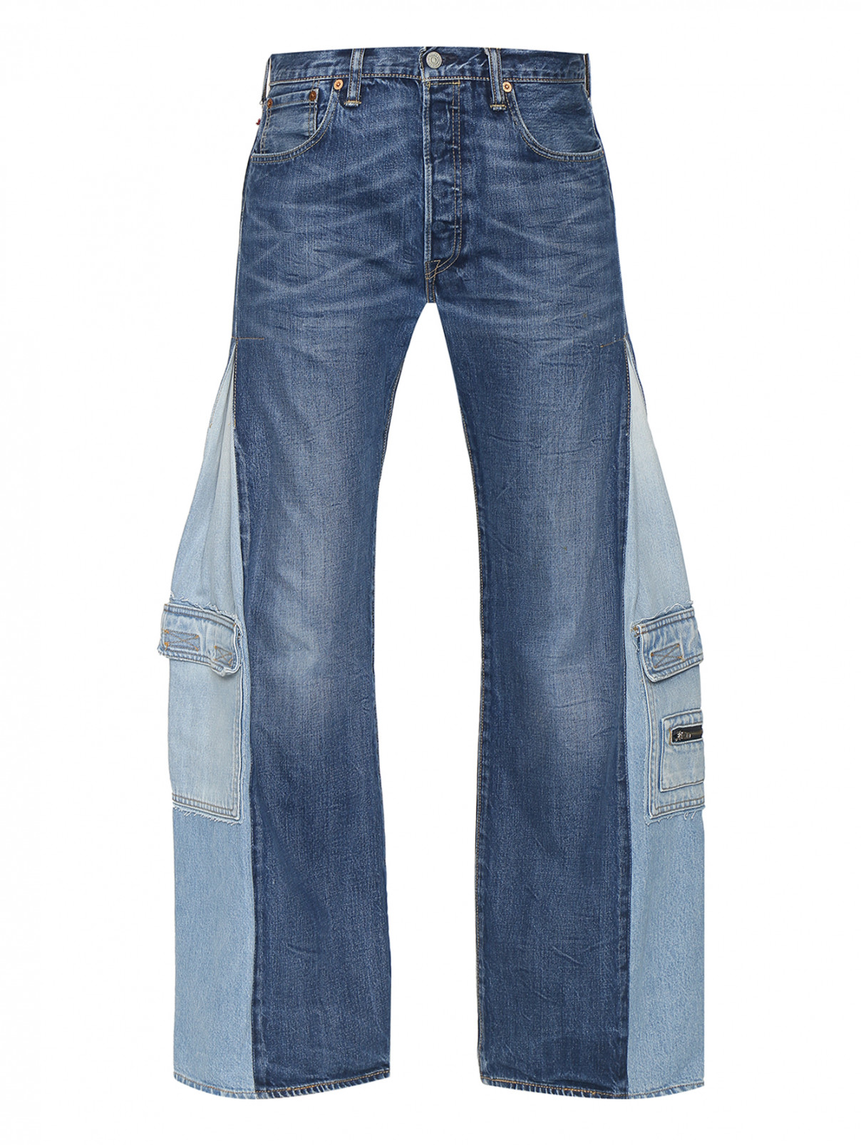 Комбинированные джинсы с карманами Ombra  –  Общий вид  – Цвет:  Синий
