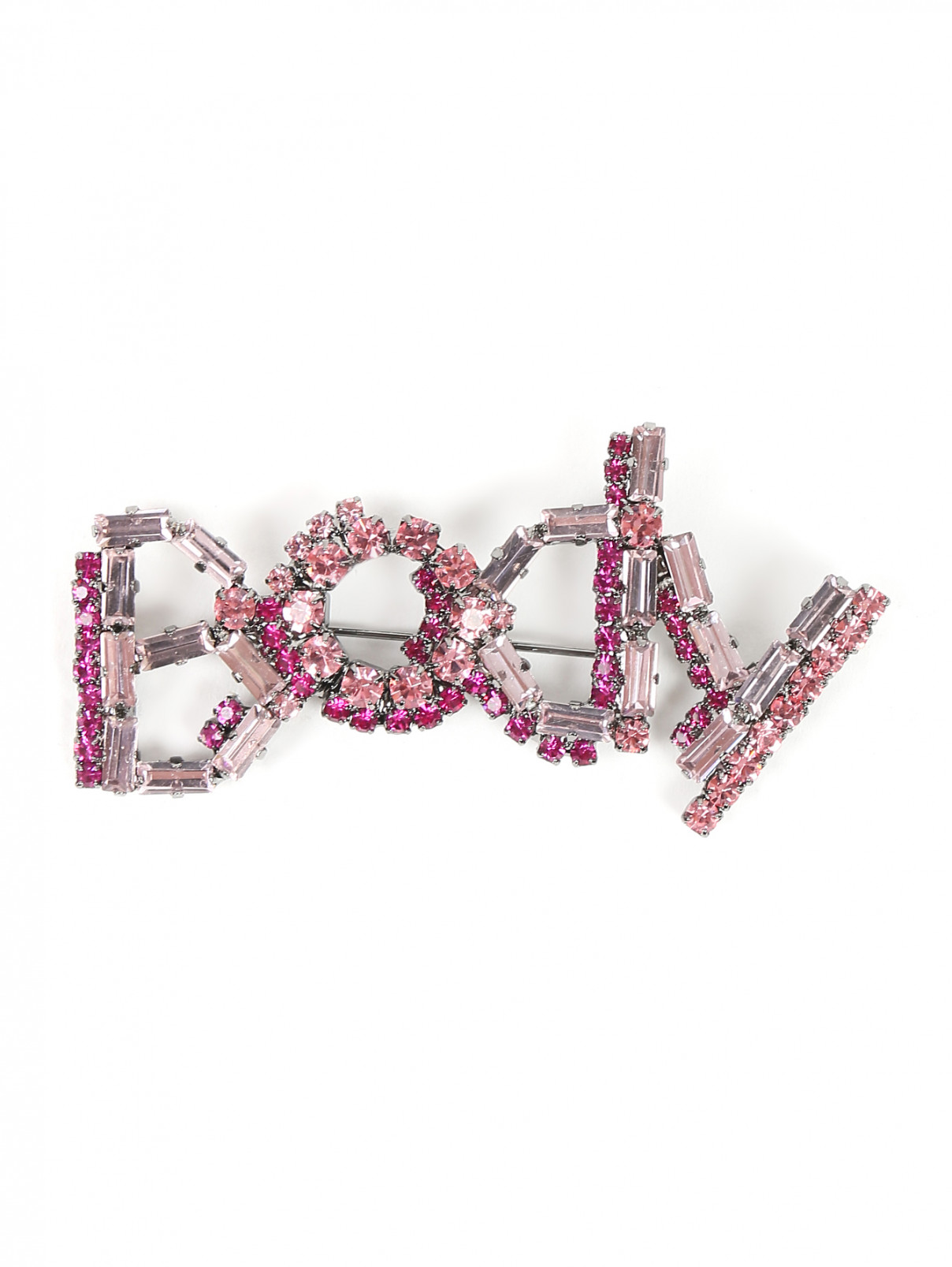 Брошь декорированная кристаллами Ermanno Scervino  –  Общий вид  – Цвет:  Розовый