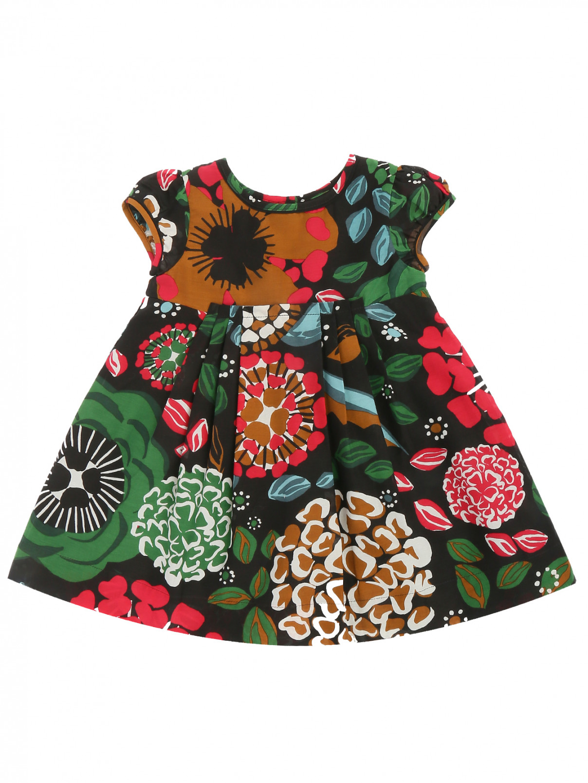 Платье из хлопка и шелка с растительным узором Burberry  –  Общий вид  – Цвет:  Узор