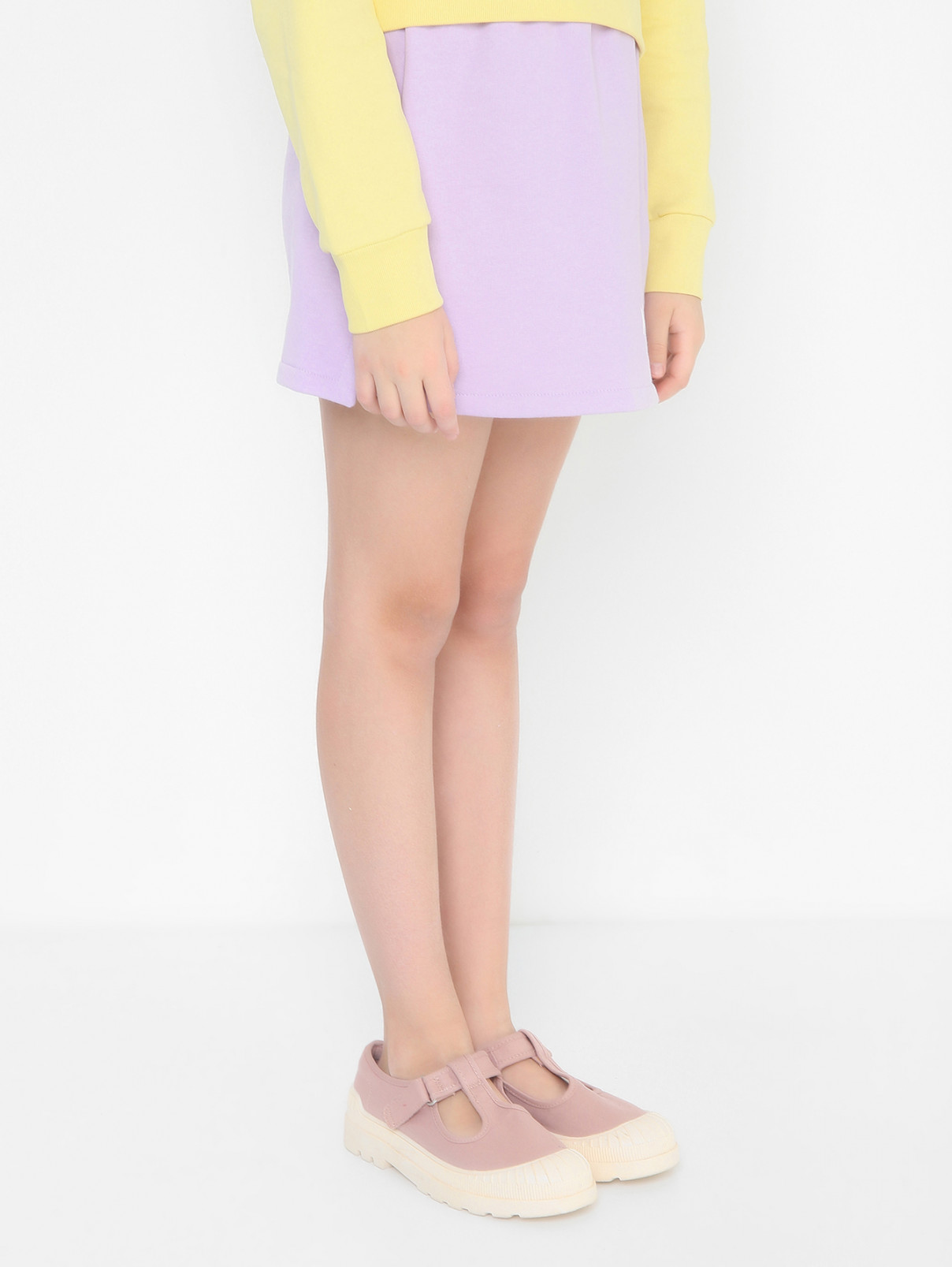 Трикотажная юбка на резинке MSGM  –  МодельВерхНиз  – Цвет:  Фиолетовый