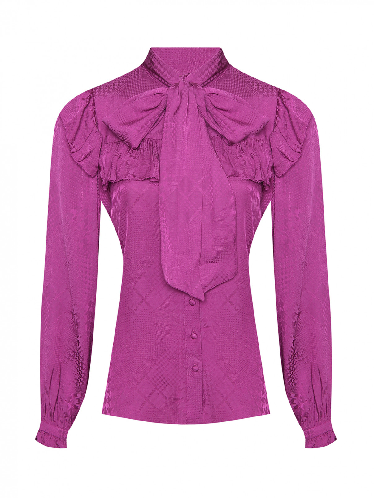 Блуза из вискозы с рюшами Suncoo  –  Общий вид  – Цвет:  Фиолетовый
