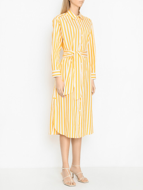 Платье-миди из хлопка в полоску Weekend Max Mara - МодельВерхНиз