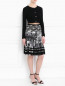 Плиссированная юбка из шелка  с абстрактным узором Jean Paul Gaultier  –  Модель Общий вид