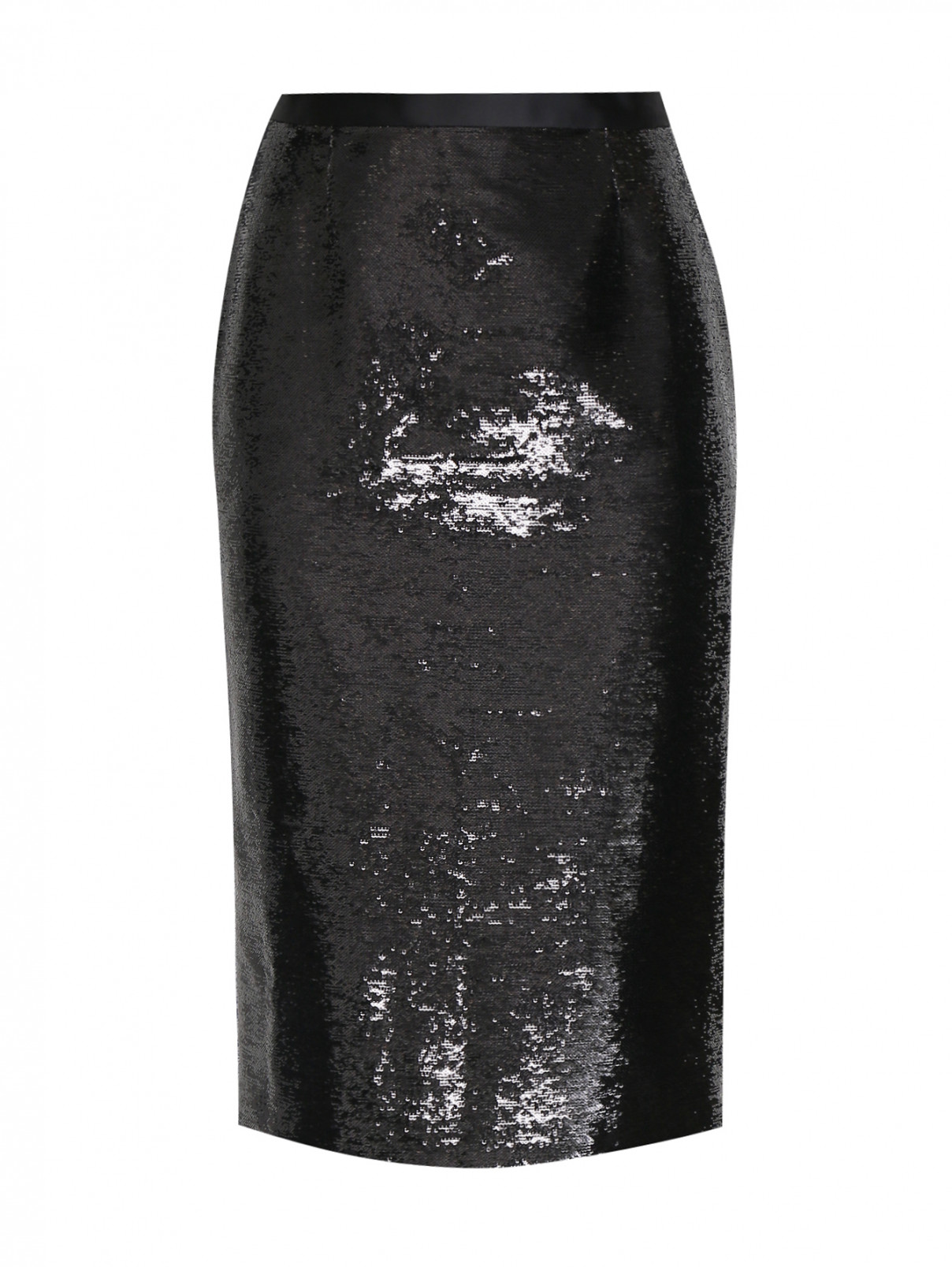 Юбка прямого кроя, декорированная пайетками Zuhair Murad  –  Общий вид  – Цвет:  Черный
