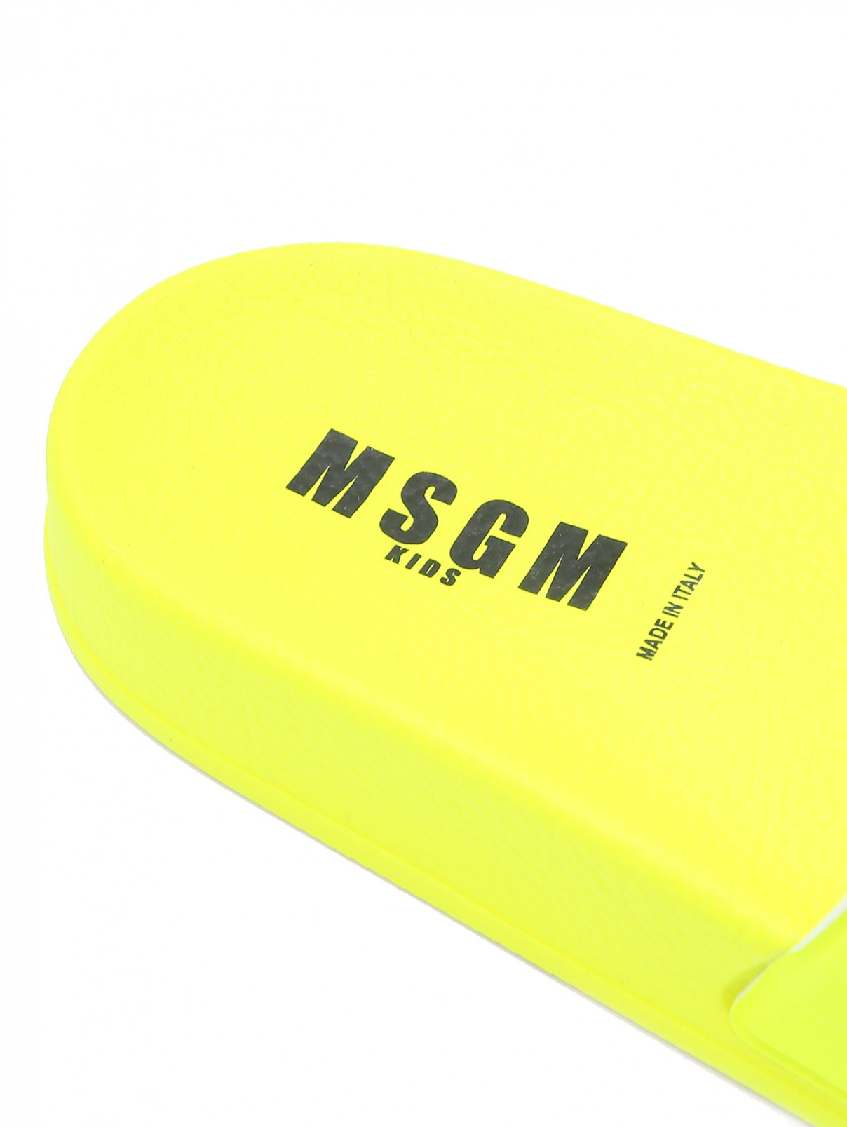 Шлепанцы с контрастным принтом MSGM  –  Деталь1  – Цвет:  Желтый