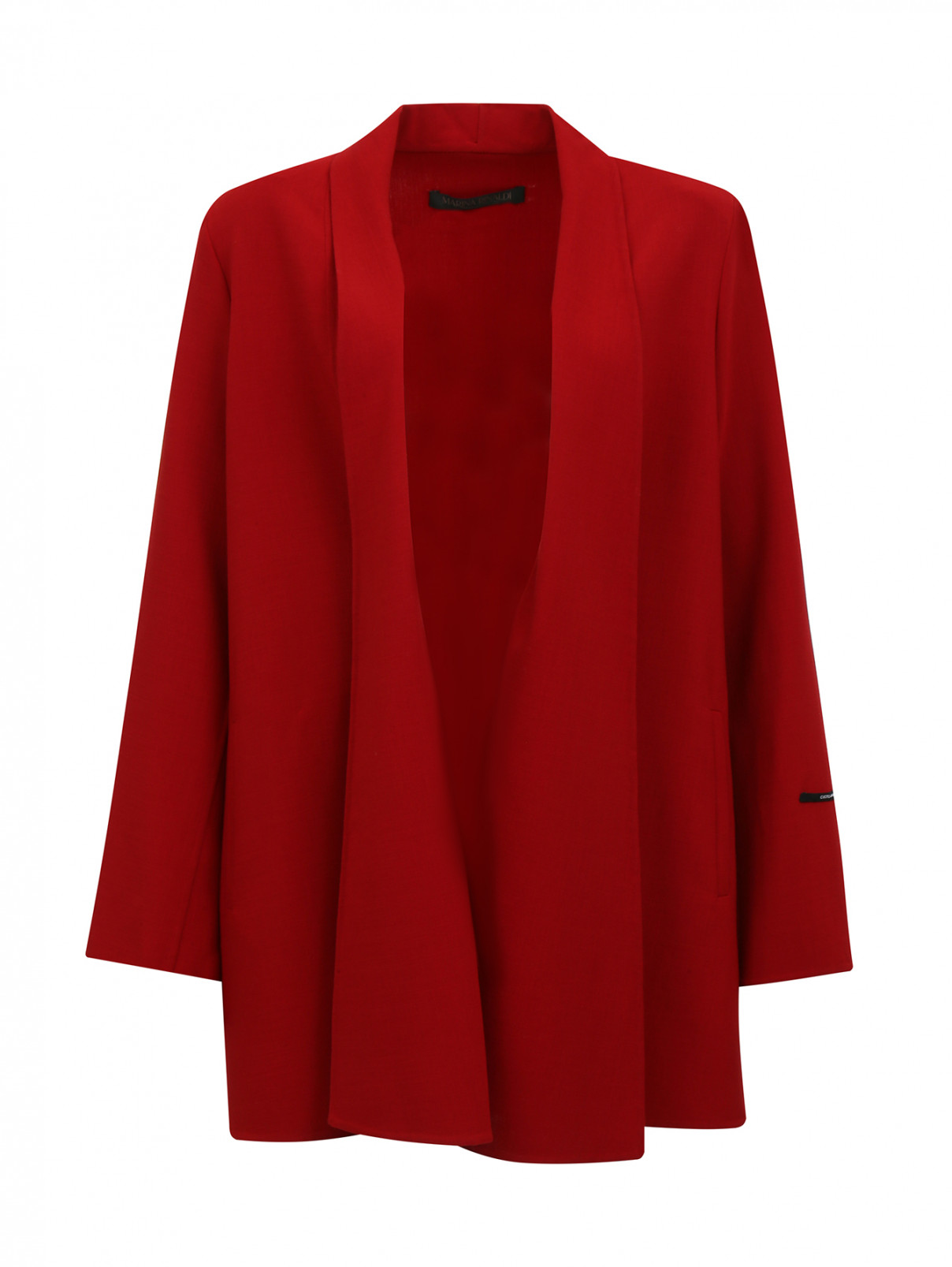 Удлиненный жакет из шерсти Marina Rinaldi  –  Общий вид  – Цвет:  Красный