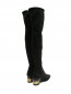 Ботфорты из эластичной ткани с принтом на каблуке Moschino Couture  –  Обтравка2