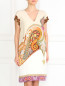 Платье-мини из шелка с узором "пейсли" и боковыми карманами Etro  –  Модель Верх-Низ