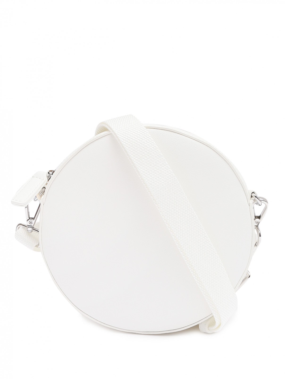 Сумка круглой формы на ремне Marina Rinaldi  –  Общий вид  – Цвет:  Белый