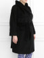 Пальто из шерсти с капюшоном и карманами Marina Rinaldi  –  Модель Верх-Низ