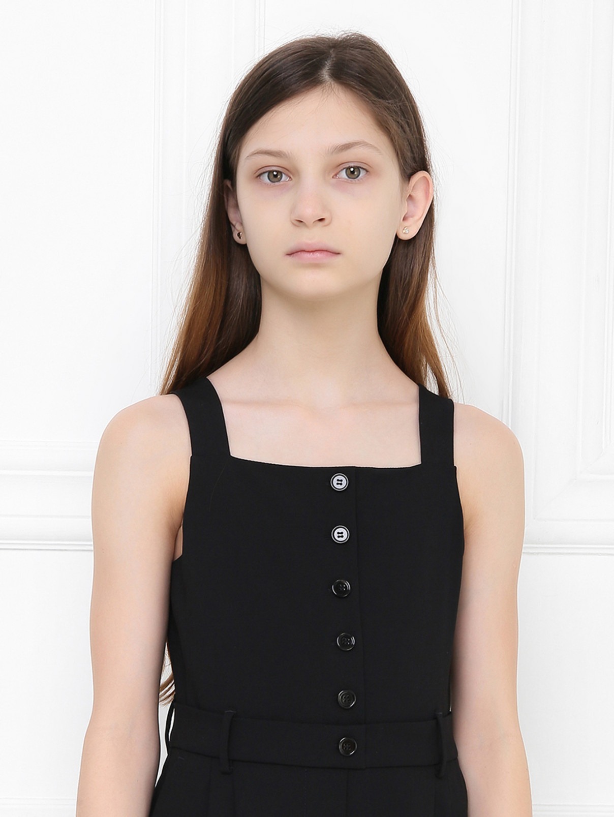 Комбинезон из шерсти с карманами Dolce & Gabbana  –  МодельОбщийВид1  – Цвет:  Черный