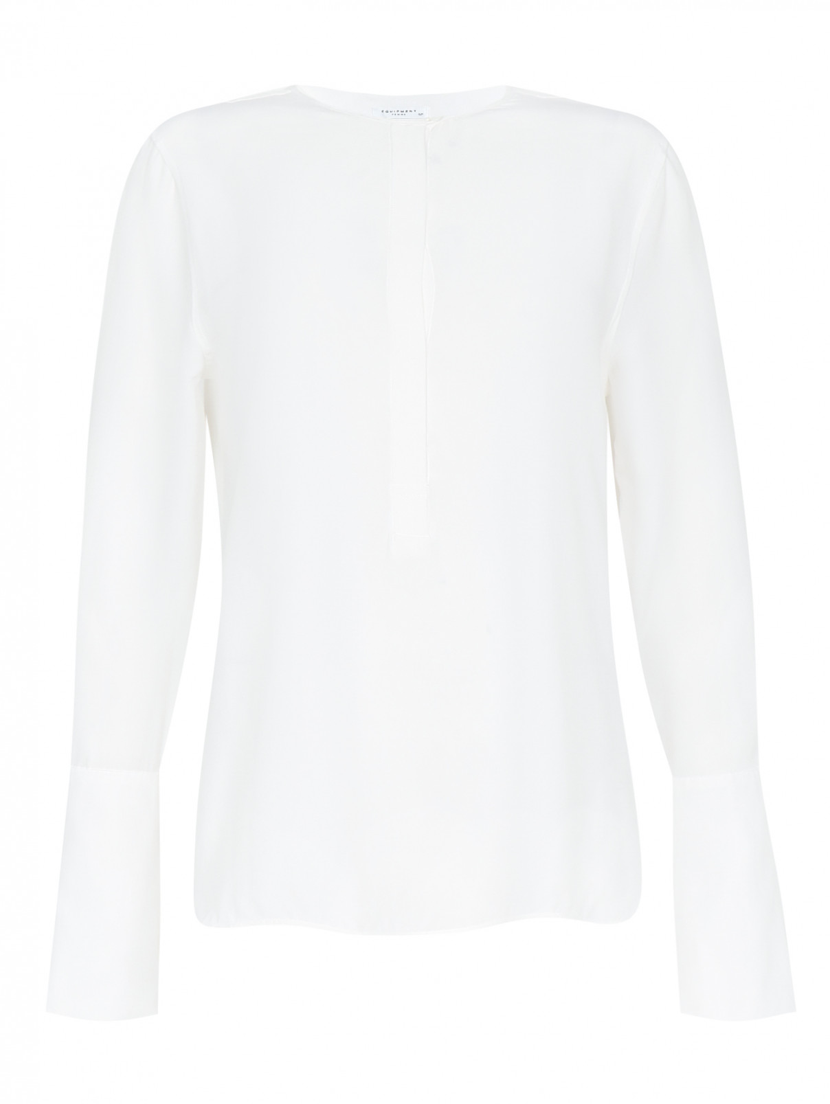 Блуза из шелка свободного кроя Equipment  –  Общий вид  – Цвет:  Белый