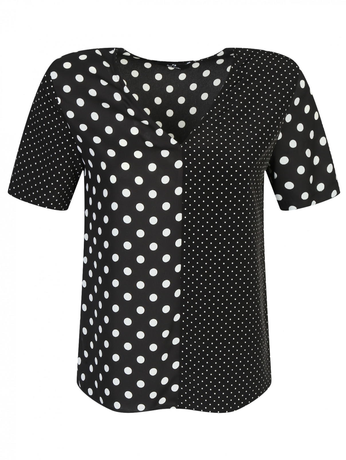Блуза с узором "горох" Paul Smith  –  Общий вид  – Цвет:  Черный