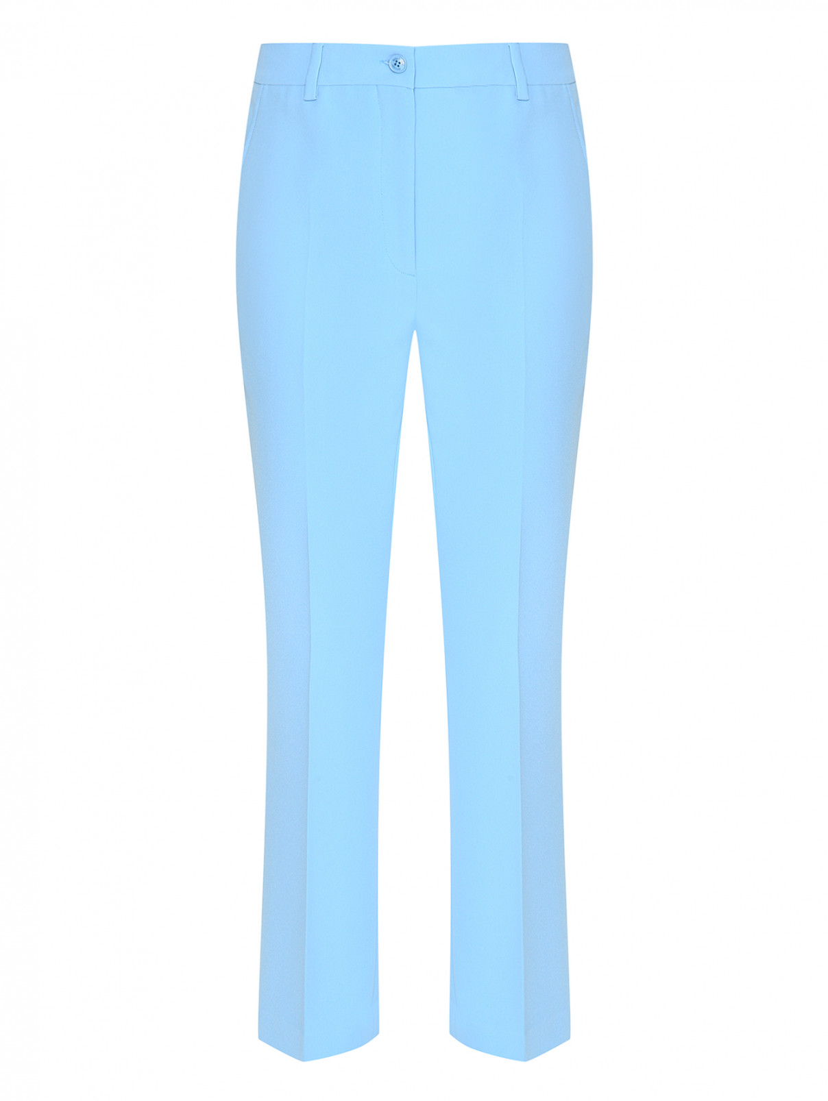 Однотонные брюки прямого кроя Moschino  –  Общий вид  – Цвет:  Синий
