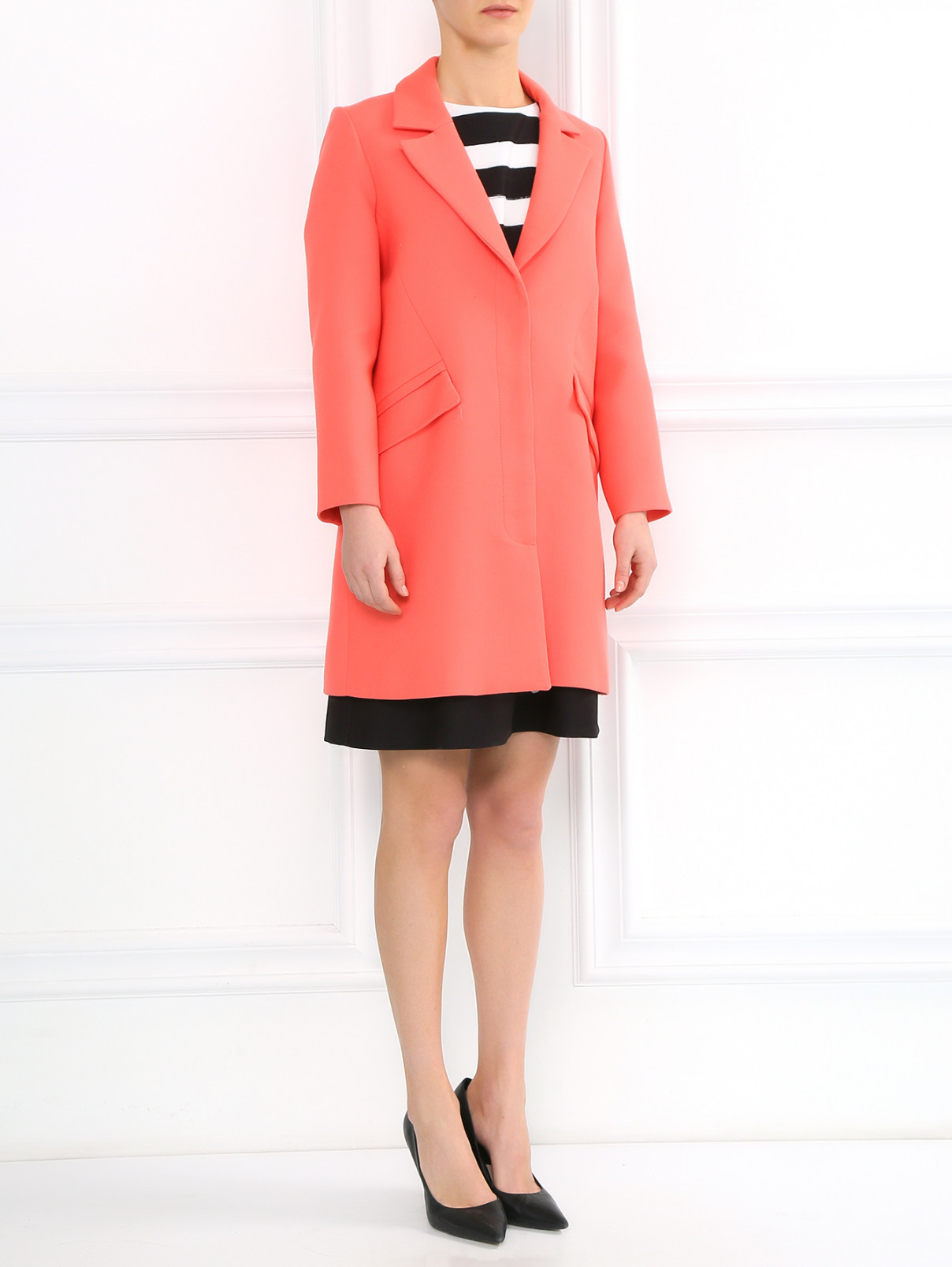Пальто из хлопка с боковыми карманами Paul&Joe Sister  –  Модель Общий вид  – Цвет:  Розовый