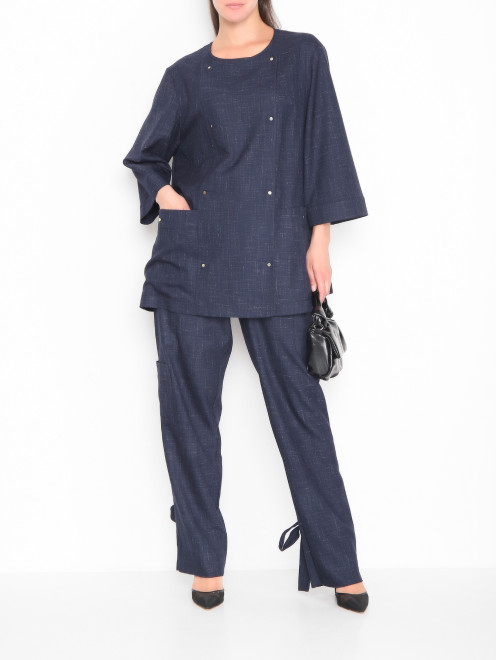 Блуза на кнопках с карманами Marina Rinaldi - МодельОбщийВид