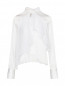 Шелковая блуза с воланом и увеличенными манжетами Ermanno Scervino  –  Общий вид
