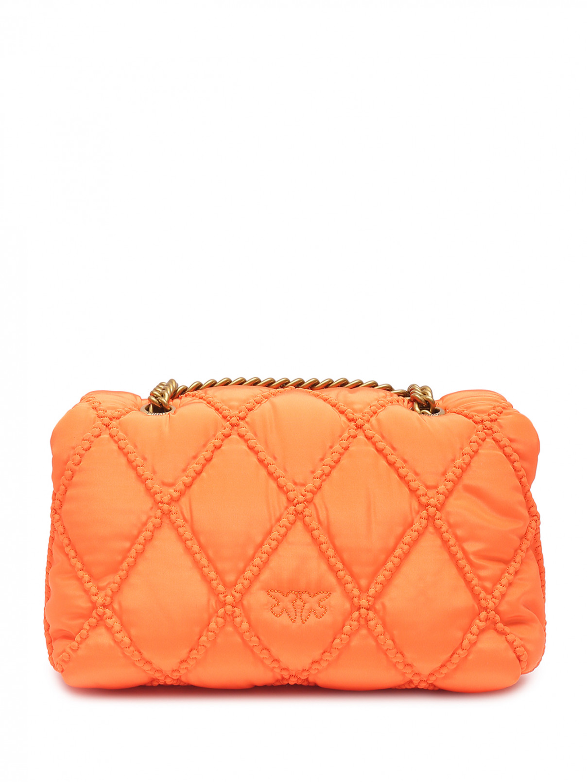 Стеганая сумка из текстиля PINKO  –  Обтравка2  – Цвет:  Оранжевый