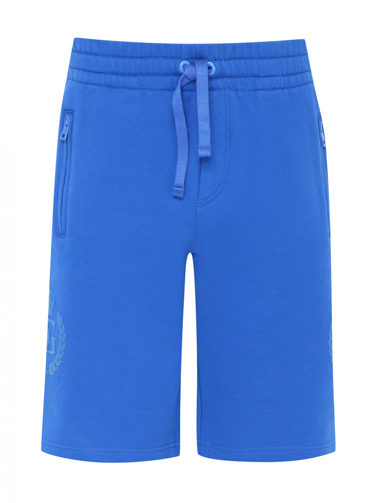 Трикотажные шорты с принтом Dolce & Gabbana  –  Общий вид  – Цвет:  Синий