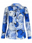 Блуза с цветочным узором декорированная оборками Moschino Cheap&Chic  –  Общий вид