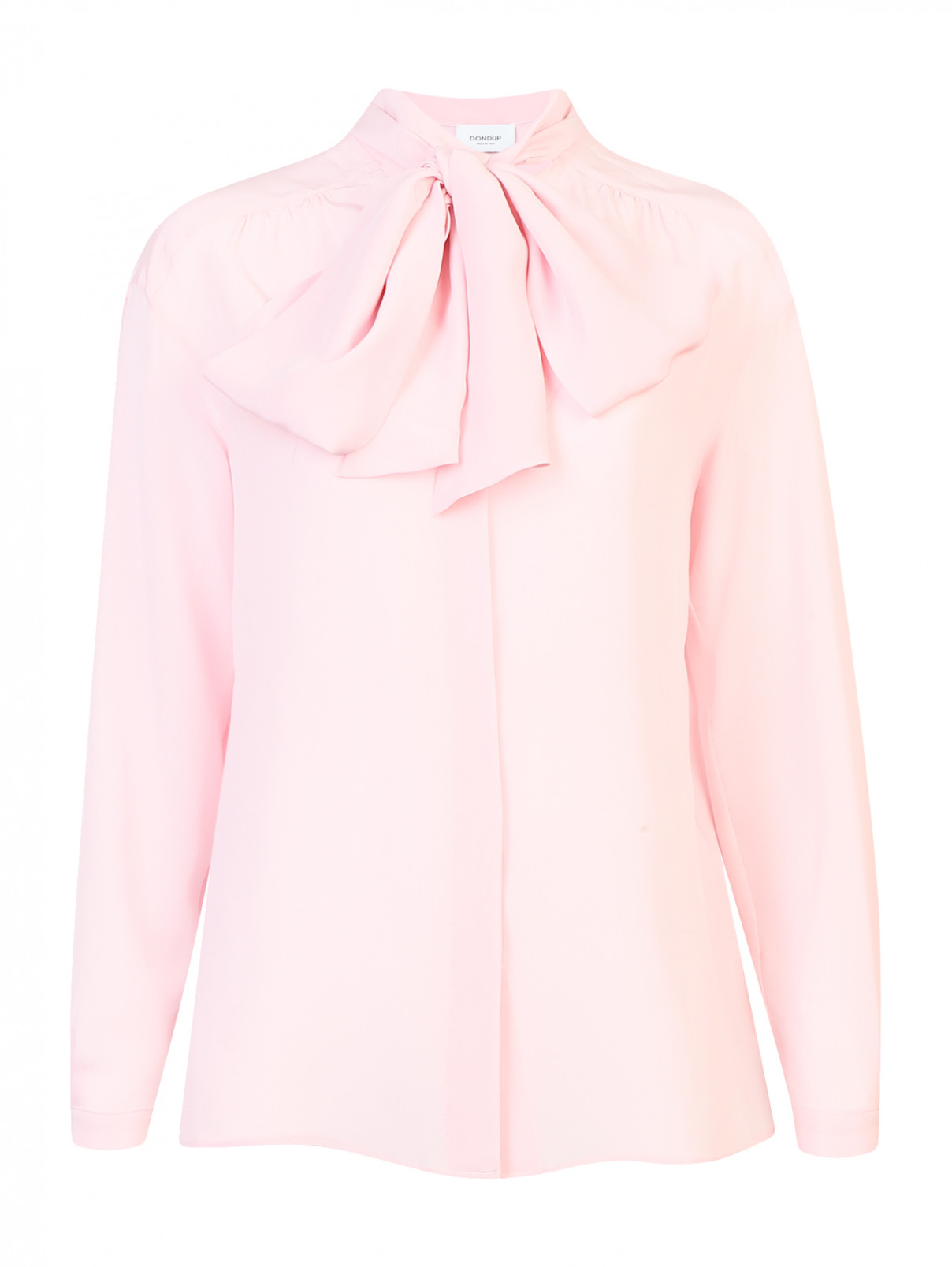 Блуза из шелка с бантом Dondup  –  Общий вид  – Цвет:  Розовый