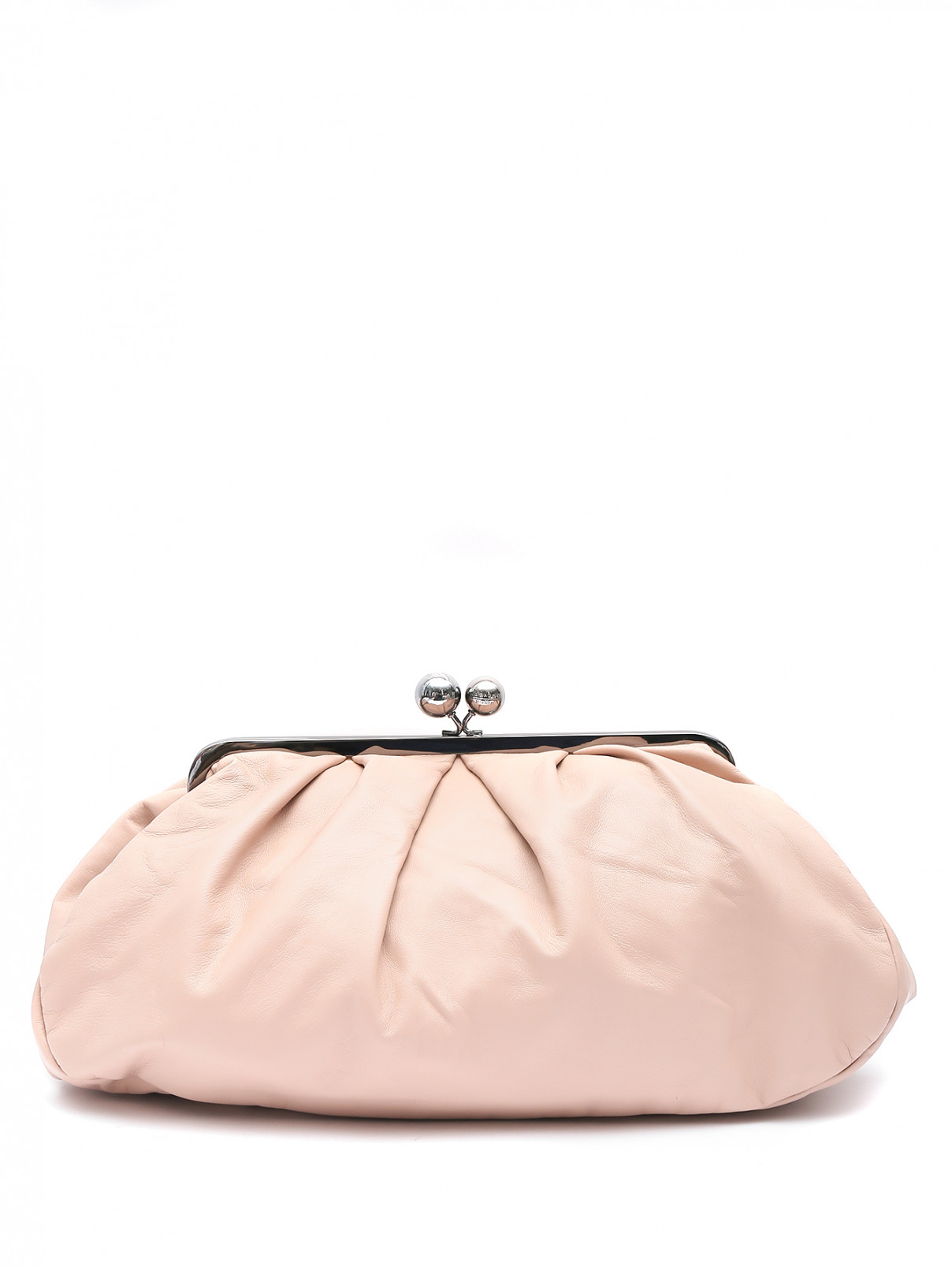 Объемная сумка из гладкой кожи Weekend Max Mara  –  Общий вид  – Цвет:  Розовый