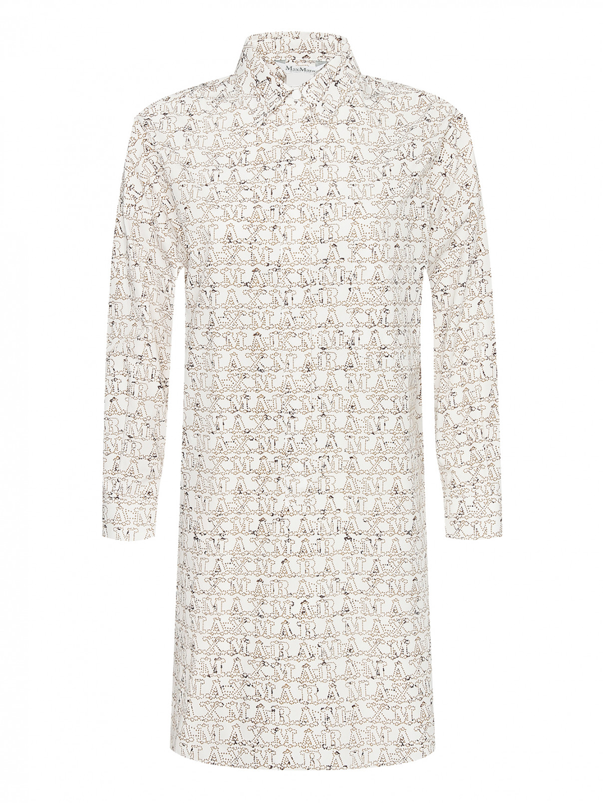Хлопковое платье с карманами Max Mara  –  Общий вид  – Цвет:  Белый