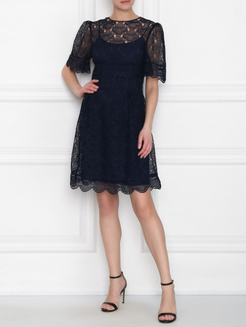 Платье однотонное с вышивкой Alberta Ferretti - МодельОбщийВид