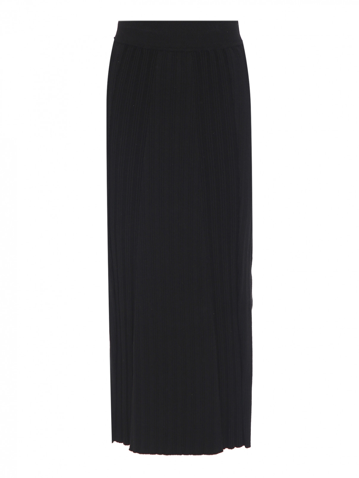 Трикотажная юбка с разрезами Ermanno Scervino  –  Общий вид  – Цвет:  Черный