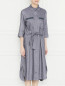 Платье из смешанного льна с накладными карманами Panicale Cashmere  –  МодельВерхНиз